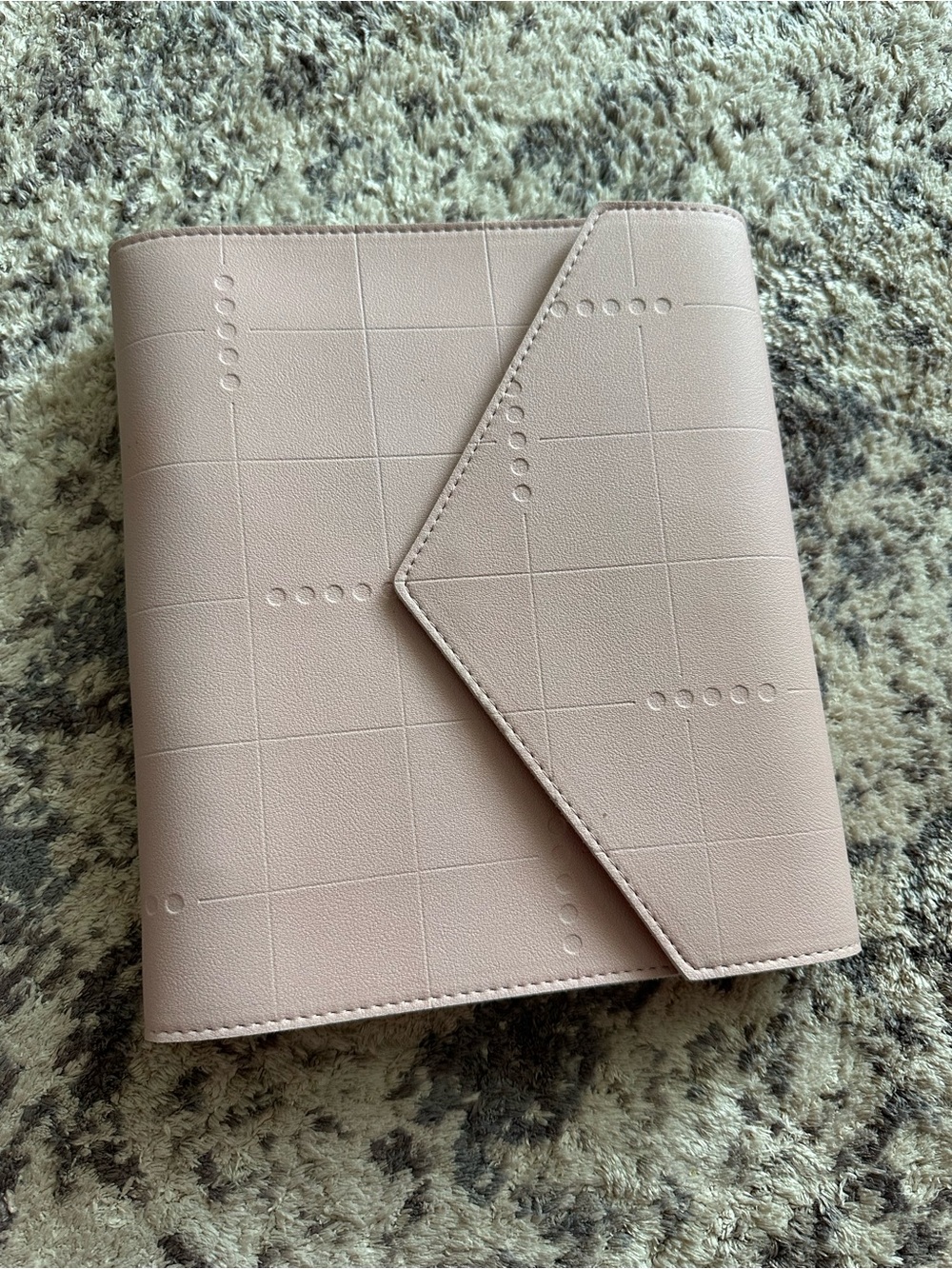 Erin Condren A5 Ring Agenda Blush Pink Embossed Leather Organizer